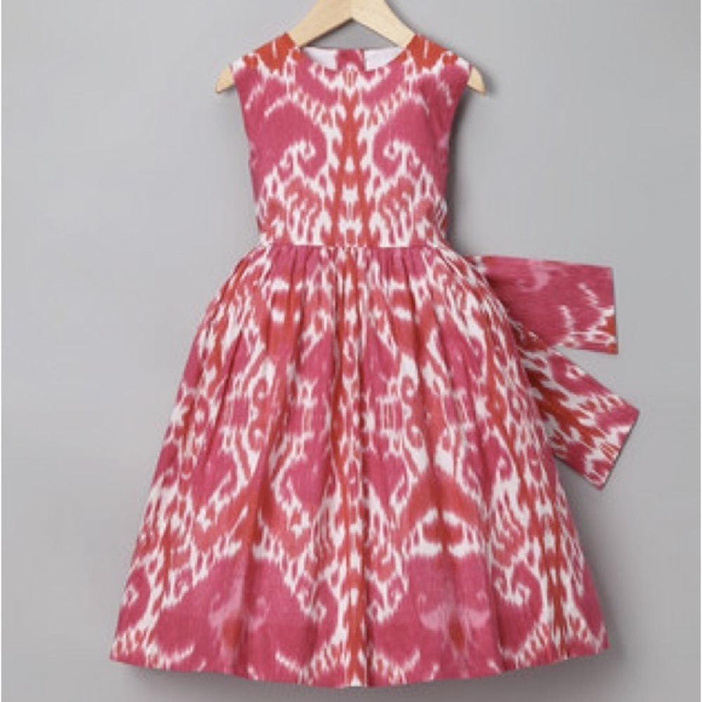 Papo d'Anjo Vibrant Pink and White Dress 8 cotton girls